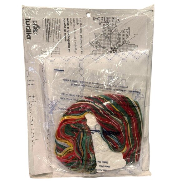 Bucilla Christmas Sampler Stamped Lap Quilt Kit #84831 NEW 48" X 48" - Picture 4 of 5